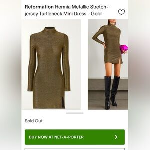 Reformation Hermia Metallic Dress